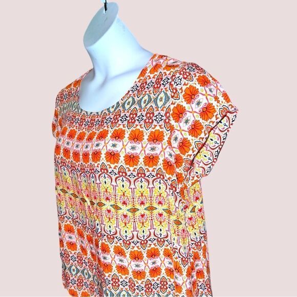 Cynthia Rowley orange and blue print top! - Picture 4 of 8